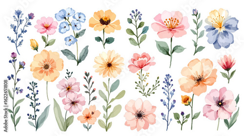 Light pastel garden blooms with graceful natural movement