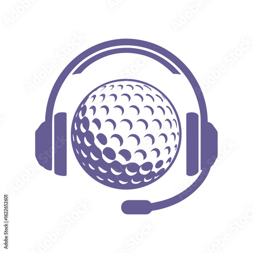 Sports Commentary Golf Podcast Logo Icon Vector.