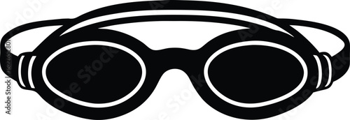 Swimming goggles vector silhouette illustration ideal for swim gear logos and aquatic themed