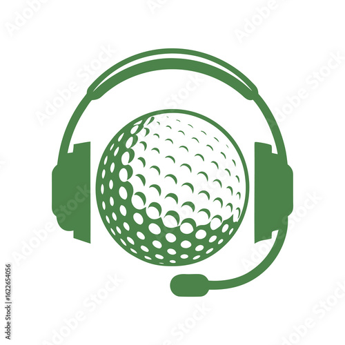 Sports Commentary Golf Podcast Logo Icon Vector.