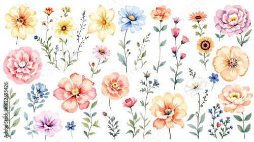 Airy meadow flower arrangement with natural spring palette