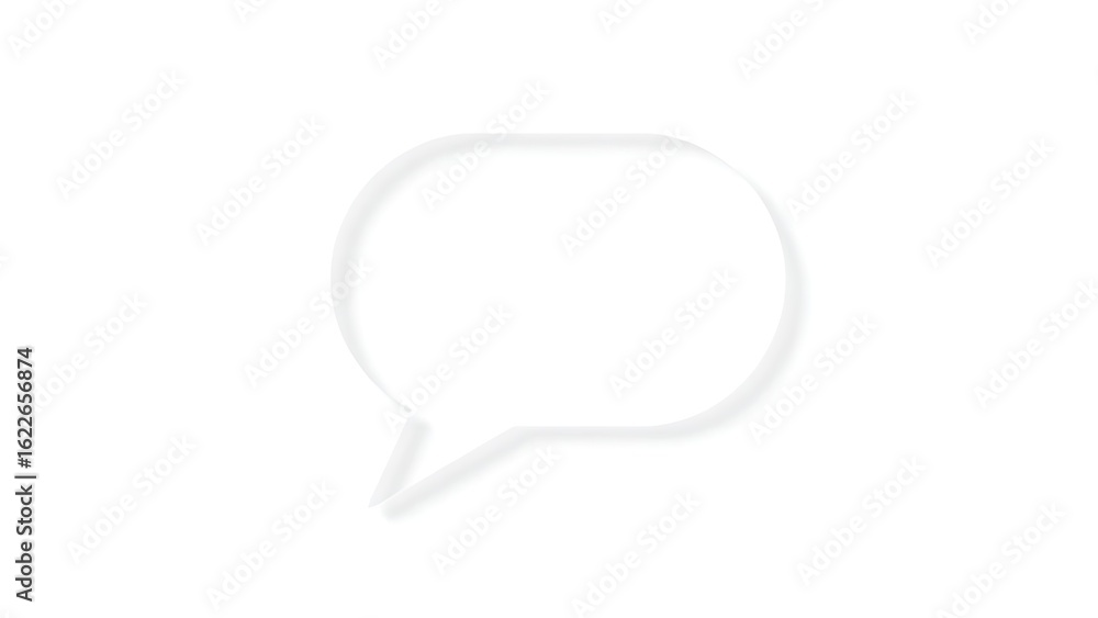 Abstract communication concept featuring an empty speech bubble on a white background. Abstract communication concept featuring an empty speech bubble on a white background.