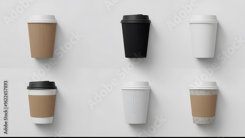 Wallpaper Mural Coffee Cups in Different Colors mockup Torontodigital.ca