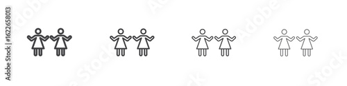Twin icon concept Linear Pictogram. Simple element illustration.