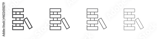 Wooden block icon concept Linear Pictogram. Simple element illustration.