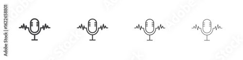 Voice recognition icon concept Linear Pictogram. Simple element illustration.