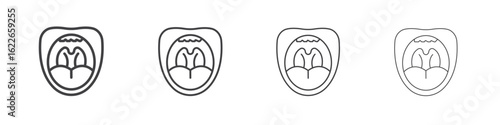 Tonsillitis icon concept Linear Pictogram. Simple element illustration.