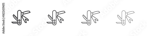 Swiss Knife icon concept Linear Pictogram. Simple element illustration.