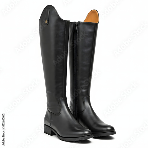black leather boots