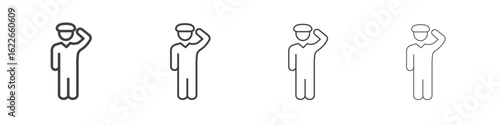 Salute icon concept Linear Pictogram. Simple element illustration.