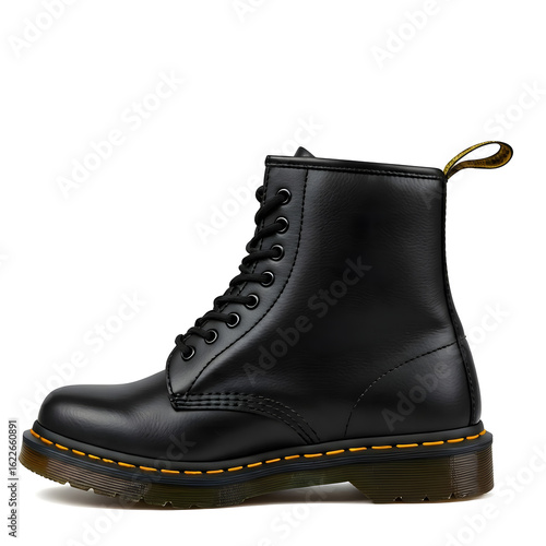 black leather boots