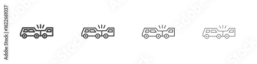 Rear end collision icon concept Linear Pictogram. Simple element illustration.