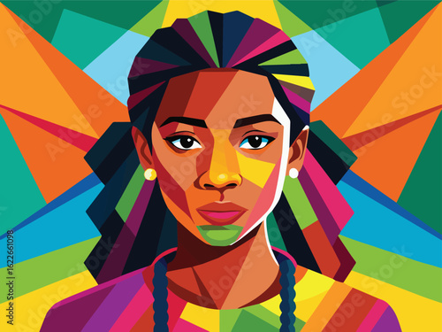 Portrait of Lauryn Hill, iconic singer and rapper known for The Fugees and her solo album.
