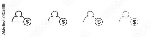 Personal loan icon concept Linear Pictogram. Simple element illustration.