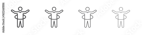 People Hula hop icon concept Linear Pictogram. Simple element illustration.