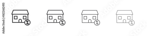 Mortgage rate icon concept Linear Pictogram. Simple element illustration.