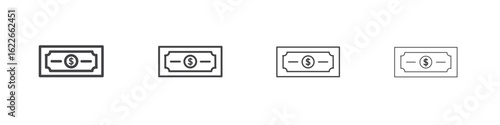 Money icon concept Linear Pictogram. Simple element illustration.