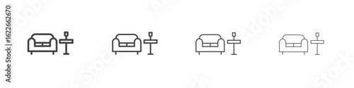 Lounge icon concept Linear Pictogram. Simple element illustration.