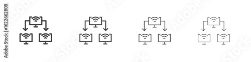 Local network icon concept Linear Pictogram. Simple element illustration.
