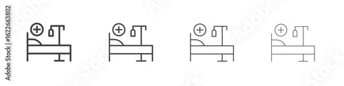 Hospital bed icon concept Linear Pictogram. Simple element illustration.