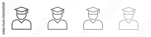 Graduated icon concept Linear Pictogram. Simple element illustration.