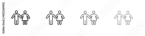 Girlfriend icon concept Linear Pictogram. Simple element illustration.