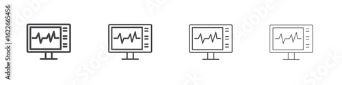 EKG monitor icon concept Linear Pictogram. Simple element illustration.