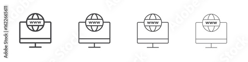 Domain icon concept Linear Pictogram. Simple element illustration.