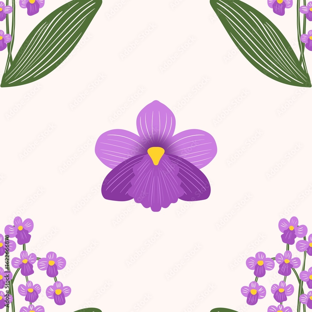 Fototapeta premium Seamless watercolour and unique floral pattern background for covers, notes, banner. Soft backgrounds colour. Watercolour art work. Flower stalk. Colourful flower. Summer Spring.