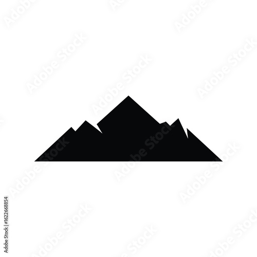 Free Download MOUNTAIN LOGO, Modern Geometric Mountain Peaks Vector, Outdoor Adventure or Climbing Company Graphic Design - GFXLoad