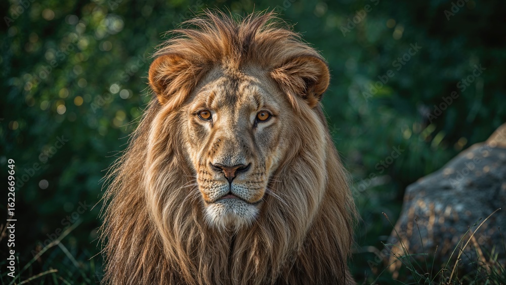 Obraz premium Image of a lion inside an animal sanctuary
