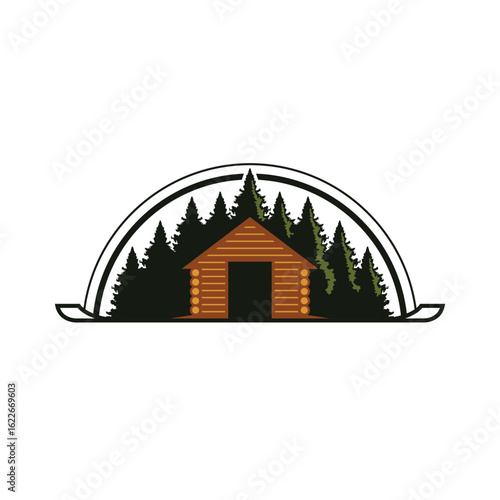 log cabin vector abstract logo modern style