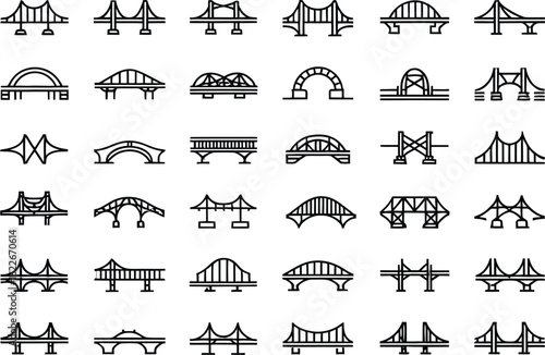 Diverse collection of bridge designs showcasing architectural styles and engineering marvels