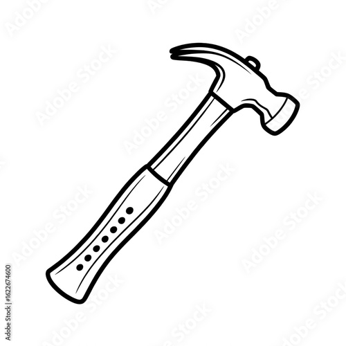 hammer isolated on white coloring page 