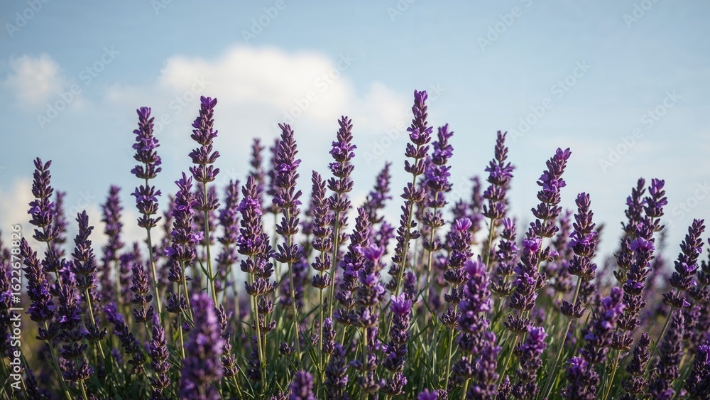 Naklejka premium Lavender flowers flourishing in purple hues