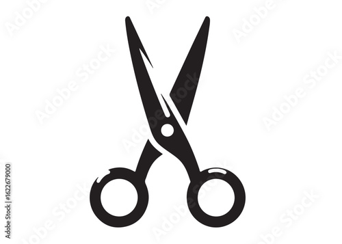scissor logo silhouette vector, scissor icon vector logo design, hair scissors silhouette vector illustration, silhouette of open scissors, barber scissors logo vector silhouette on white background 