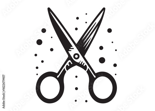 scissor logo silhouette vector, scissor icon vector logo design, hair scissors silhouette vector illustration, silhouette of open scissors, barber scissors logo vector silhouette on white background 