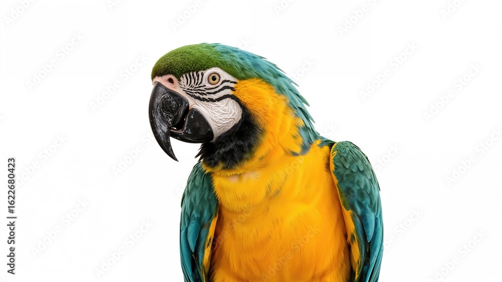 Naklejka premium Single Macaw Parrot Displayed Alone