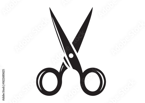 scissor logo silhouette vector, scissor icon vector logo design, hair scissors silhouette vector illustration, silhouette of open scissors, barber scissors logo vector silhouette on white background 