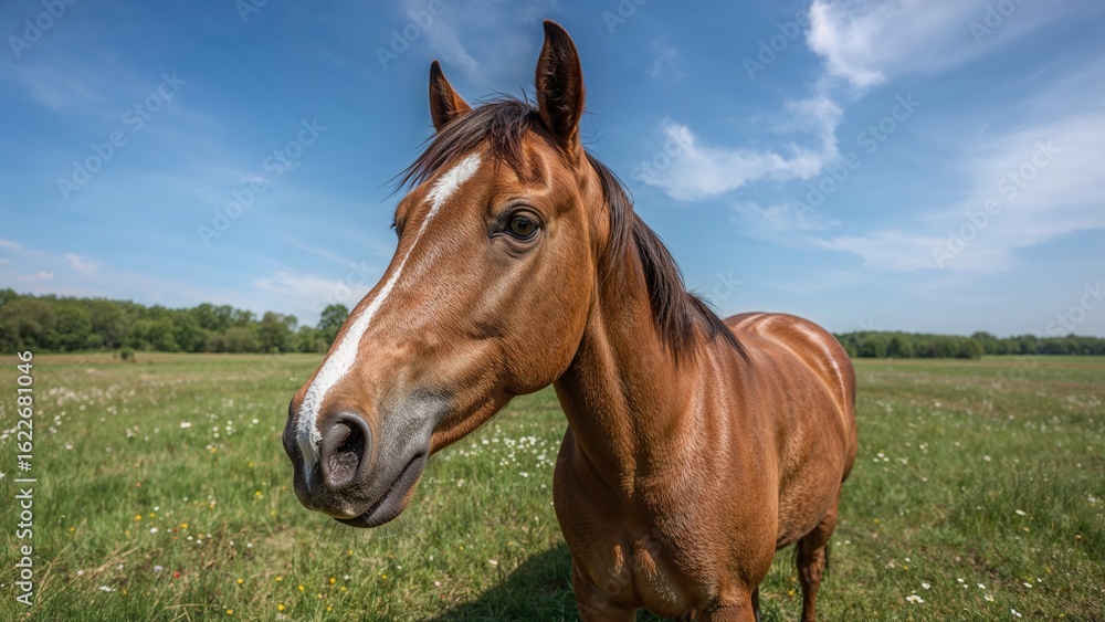 Horse enjoying the fresh spring pasture Horse enjoying the fresh spring pasture
