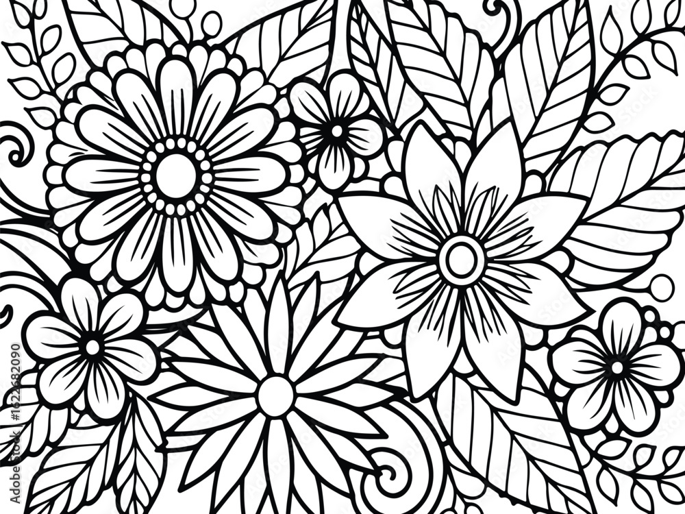 Fototapeta premium vector black white colorin page colouring