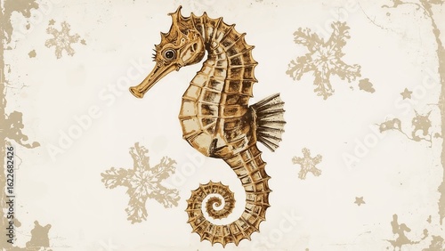 Adult male seahorse featuring an expanded belly (Hippocampus abdominalis)