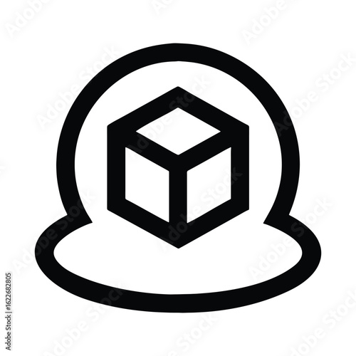 Minimalist icon for 3D printing and additive manufacturing technology