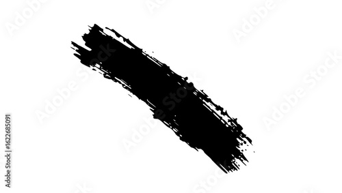 Vector art of black brush stroke isolated on white background