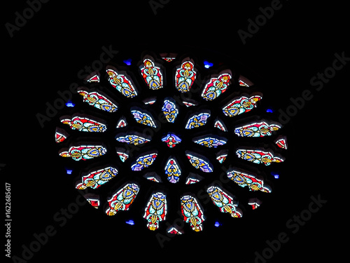 Illuminated Stained Glass Rose Window