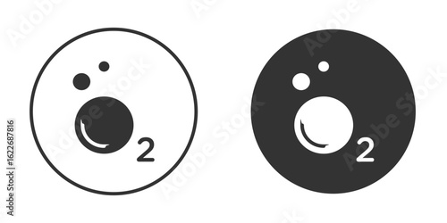 Oxygen O2 icon clipart vector designs for graphic projects