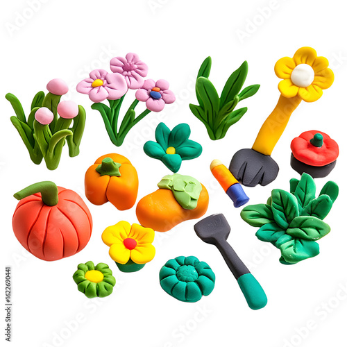Creative Play Dough Garden Set with Vibrant Flowers and Vegetables for Fun Learning Activities