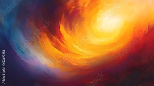 Wallpaper Mural Abstract Swirling Sunset Painting Vibrant Warm Colors Energy Torontodigital.ca