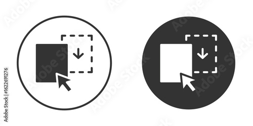 Drag and drop icon clipart vector designs for graphic projects