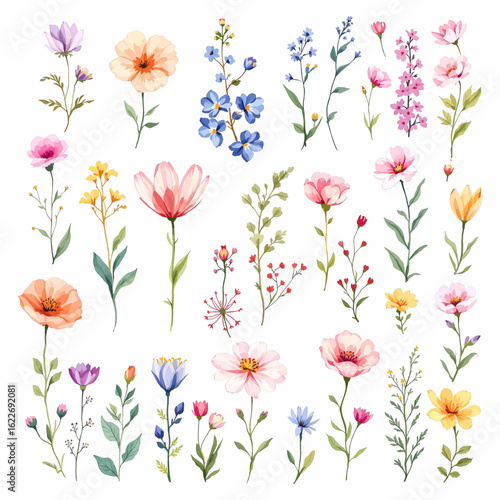 Seamless floral pattern with pink flowers and leaves cartoon garden design background